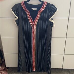 THML Black and Red Striped Mini Dress
